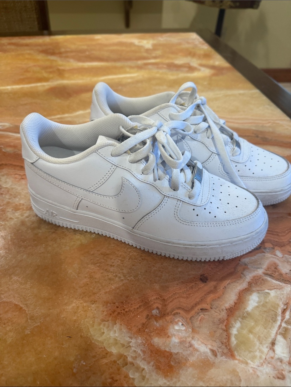 Nike Kids White Low-Top Leather Sneakers